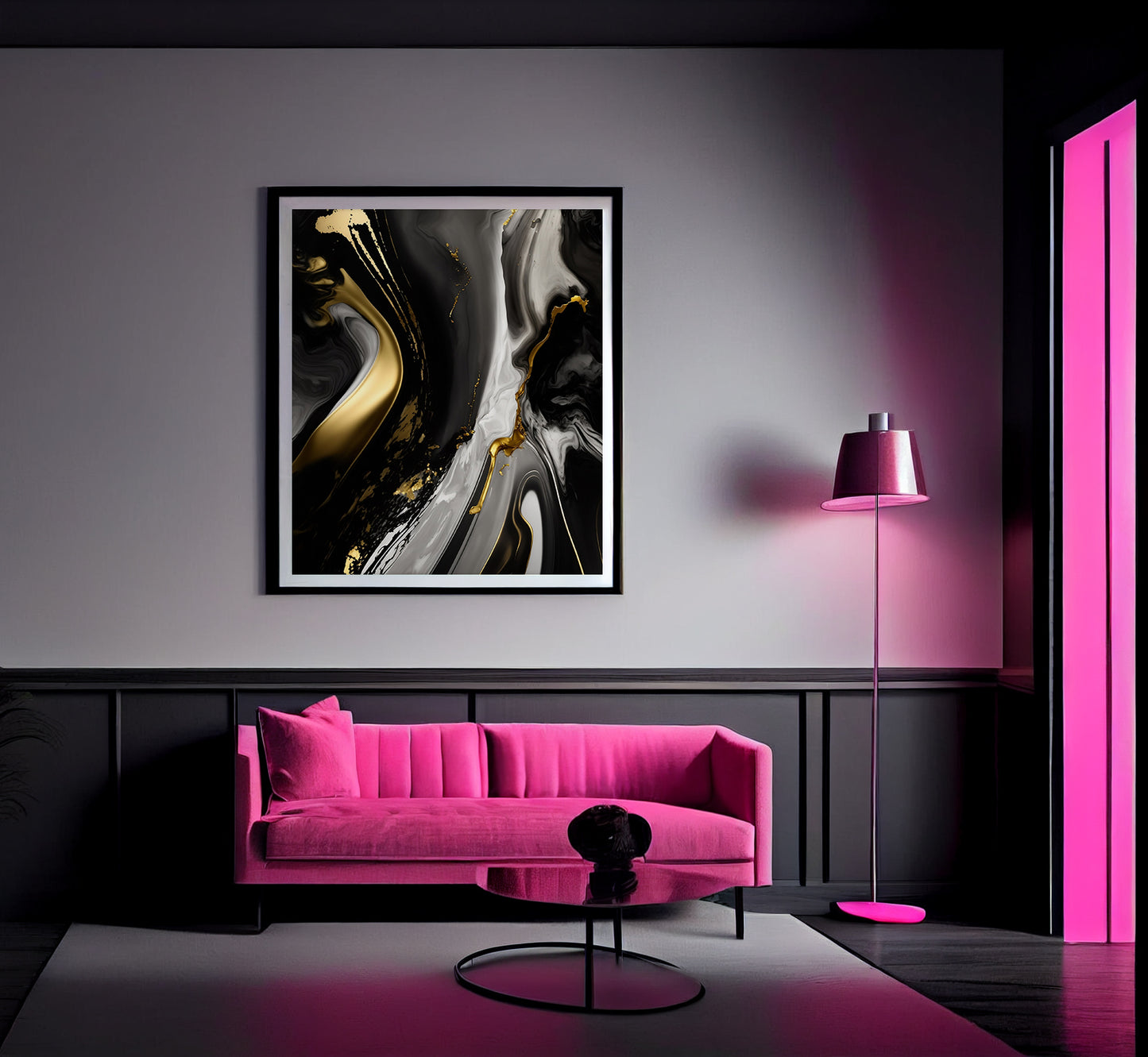 Black And Gold Fine Art Print