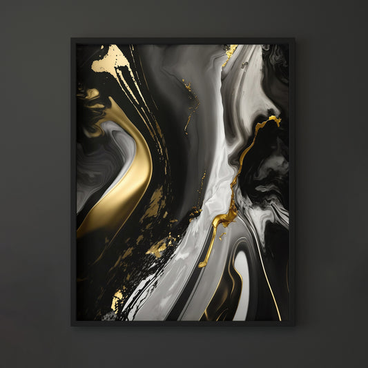 Black And Gold Fine Art Print