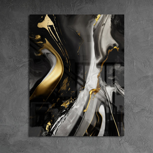 Black and Gold Metal Print